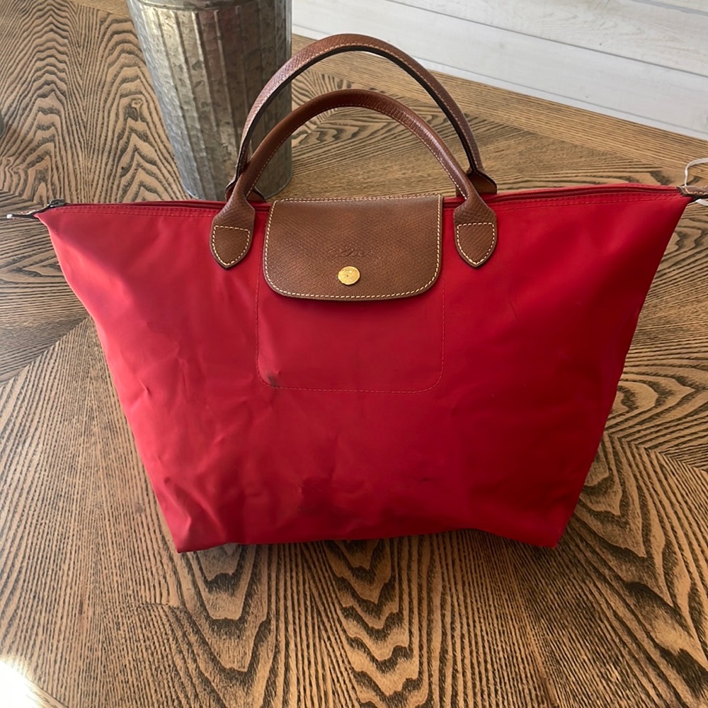 Longchamp Le Pliage Medium Red Shoulder Handbag